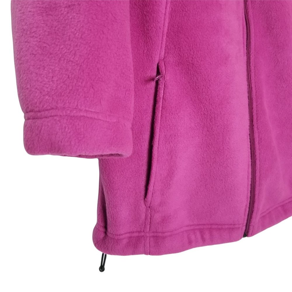 Columbia Womens Size L Jacket Fleece Shaped Fit Zip Drawstring Pockets Pink - Picture 5 of 6